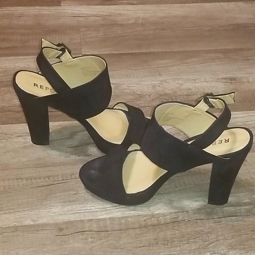 Report Black Suede Strappy Heel